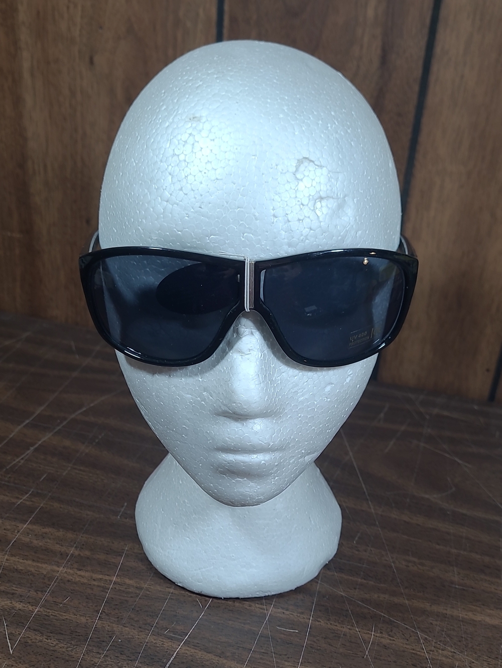 Oversized Black Shield Sunglasses #44